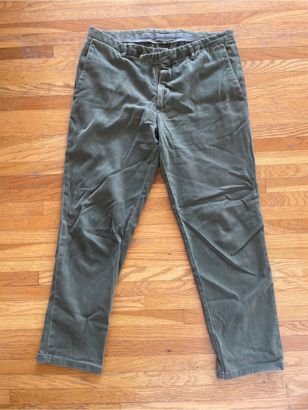 Boglioli Green Garment Dyed Cotton Chinos